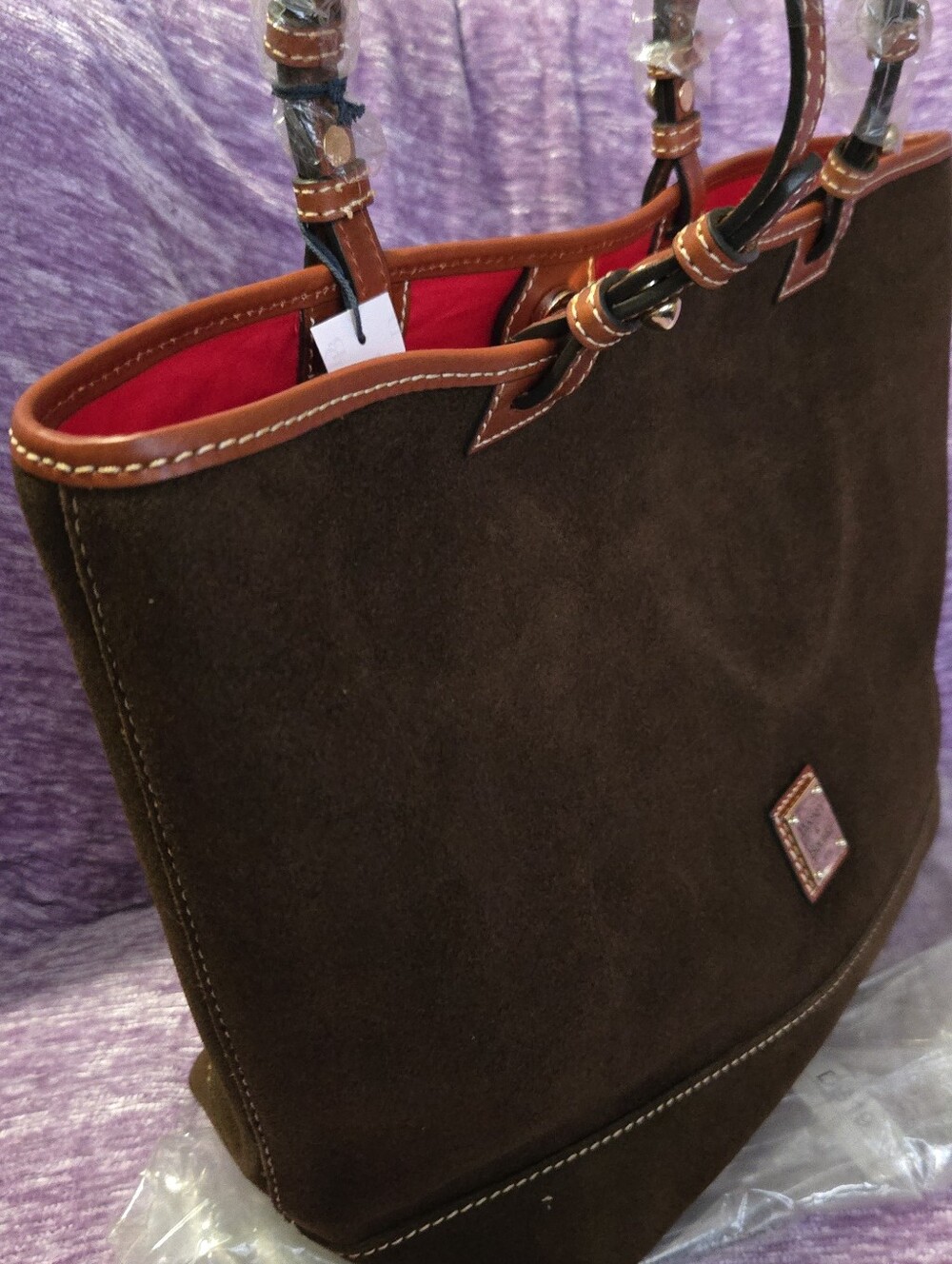 Dooney & Bourke Brown Suede CHARLESTON Tote Bag - Classic Women's Carryall. NWT